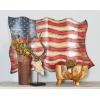 imageDeco 79 Metal American Flag Home Wall Decor Indoor Outdoor Wall Sculpture Wall Art 38quot x 2quot x 26quot RedRed