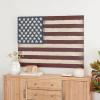 imageDeco 79 Metal American Flag Home Wall Decor Indoor Outdoor Wall Sculpture Wall Art 38quot x 2quot x 26quot RedRed