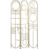 imageDeco 79 Metal Geometric Partition Room Divider Screen Hinged Foldable Arched Partition 3 Panel Privacy Screen Room Partition 50quot x 1quot x 69quot GoldGold