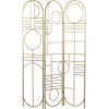 imageDeco 79 Metal Geometric Partition Room Divider Screen Hinged Foldable Arched Partition 3 Panel Privacy Screen Room Partition 50quot x 1quot x 69quot GoldGold