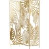 imageDeco 79 Metal Geometric Partition Room Divider Screen Hinged Foldable Arched Partition 3 Panel Privacy Screen Room Partition 50quot x 1quot x 69quot GoldGold