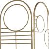 imageDeco 79 Metal Geometric Partition Room Divider Screen Hinged Foldable Arched Partition 3 Panel Privacy Screen Room Partition 50quot x 1quot x 69quot GoldGold
