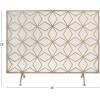 imageDeco 79 Metal Geometric Partition Room Divider Screen Hinged Foldable Arched Partition 3 Panel Privacy Screen Room Partition 50quot x 1quot x 69quot GoldGold