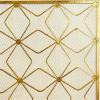 imageDeco 79 Metal Geometric Partition Room Divider Screen Hinged Foldable Arched Partition 3 Panel Privacy Screen Room Partition 50quot x 1quot x 69quot GoldGold