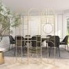 imageDeco 79 Metal Geometric Partition Room Divider Screen Hinged Foldable Arched Partition 3 Panel Privacy Screen Room Partition 50quot x 1quot x 69quot GoldGold