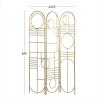 imageDeco 79 Metal Geometric Partition Room Divider Screen Hinged Foldable Arched Partition 3 Panel Privacy Screen Room Partition 50quot x 1quot x 69quot GoldGold