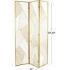 imageDeco 79 Metal Geometric Room Divider Screen  3 Panel Hinged Foldable Privacy Partition Gold 43quot x 2quot x 67quot