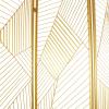 imageDeco 79 Metal Geometric Room Divider Screen  3 Panel Hinged Foldable Privacy Partition Gold 43quot x 2quot x 67quot