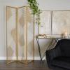 imageDeco 79 Metal Geometric Room Divider Screen  3 Panel Hinged Foldable Privacy Partition Gold 43quot x 2quot x 67quot