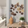 imageDeco 79 Metal Leaf Textured Wall Decor with Multiple Shades 30quot x 2quot x 33quot Bronze30L x 30W