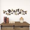 imageDeco 79 Metal Leaf Textured Wall Decor with Multiple Shades 30quot x 2quot x 33quot Bronze50L x 15W