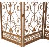 imageDeco 79 Metal Partition Room Divider Screen Hinged Foldable Arched Partition 5 Panel Privacy Screen with Relief Acanthus Design Room Partition 80quot x 1quot x 80quot Bronze