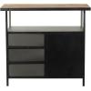imageDeco 79 Metal Room Cabinet Army Surplus Style 3 Drawers 2 Shelves and 1 Door Storage Cabinet with Numbers and Text Accent Cabinet 36quot x 17quot x 32quot Gray