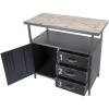 imageDeco 79 Metal Room Cabinet Army Surplus Style 3 Drawers 2 Shelves and 1 Door Storage Cabinet with Numbers and Text Accent Cabinet 36quot x 17quot x 32quot Gray