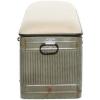 imageDeco 79 Metal Room Storage Bench Galvanized Entryway Bench with Cream Burlap Top Bench 50quot x 16quot x 18quot Gray50 x 16 x 18
