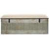 imageDeco 79 Metal Room Storage Bench Galvanized Entryway Bench with Cream Burlap Top Bench 50quot x 16quot x 18quot Gray50 x 16 x 18