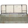imageDeco 79 Metal Room Storage Bench Galvanized Entryway Bench with Cream Burlap Top Bench 50quot x 16quot x 18quot Gray50 x 16 x 18