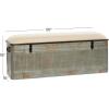 imageDeco 79 Metal Room Storage Bench Galvanized Entryway Bench with Cream Burlap Top Bench 50quot x 16quot x 18quot Gray50 x 16 x 18