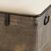 imageDeco 79 Metal Room Storage Bench Galvanized Entryway Bench with Cream Burlap Top Bench 50quot x 16quot x 18quot Gray50 x 16 x 18
