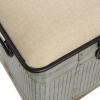 imageDeco 79 Metal Room Storage Bench Galvanized Entryway Bench with Cream Burlap Top Bench 50quot x 16quot x 18quot Gray50 x 16 x 18