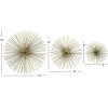 imageDeco 79 Metal Starburst 3D Long Spike Wall Decor Set of 3 6quot 9quot 12quotW GoldGold