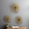 imageDeco 79 Metal Starburst 3D Long Spike Wall Decor Set of 3 6quot 9quot 12quotW GoldGold