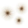 imageDeco 79 Metal Starburst 3D Long Spike Wall Decor Set of 3 6quot 9quot 12quotW GoldGold
