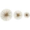 imageDeco 79 Metal Starburst 3D Long Spike Wall Decor Set of 3 6quot 9quot 12quotW GoldGold