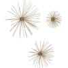 imageDeco 79 Metal Starburst 3D Long Spike Wall Decor Set of 3 6quot 9quot 12quotW GoldGold