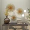imageDeco 79 Metal Starburst 3D Long Spike Wall Decor Set of 3 6quot 9quot 12quotW GoldGold