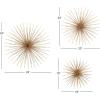 imageDeco 79 Metal Starburst 3D Long Spike Wall Decor Set of 3 6quot 9quot 12quotW GoldGold
