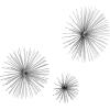 imageDeco 79 Metal Starburst 3D Long Spike Wall Decor Set of 3 6quot 9quot 12quotW GoldSilver