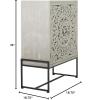 imageDeco 79 Wood Floral Intricately Carved 1 Shelf and 2 Doors Cabinet 30quot x 15quot x 42quot WhiteGrey
