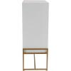 imageDeco 79 Wood Floral Intricately Carved 1 Shelf and 2 Doors Cabinet 30quot x 15quot x 42quot WhiteWhite
