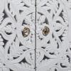 imageDeco 79 Wood Floral Intricately Carved 1 Shelf and 2 Doors Cabinet 30quot x 15quot x 42quot WhiteWhite