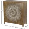 imageDeco 79 Wood Floral Intricately Carved 1 Shelf and 2 Doors Cabinet 32quot x 14quot x 36quot Brown