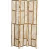 imageDeco 79 Wood Geometric Partition Room Divider Screen Hinged Foldable Partition 3 Panel Privacy Screen Room Partition 52quot x 1quot x 71quot BrownBrown