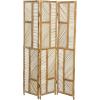 imageDeco 79 Wood Geometric Partition Room Divider Screen Hinged Foldable Partition 3 Panel Privacy Screen Room Partition 52quot x 1quot x 71quot BrownBrown