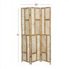 imageDeco 79 Wood Geometric Partition Room Divider Screen Hinged Foldable Partition 3 Panel Privacy Screen Room Partition 52quot x 1quot x 71quot BrownBrown