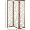 imageDeco 79 Wood Geometric Partition Room Divider Screen Hinged Foldable Partition 3 Panel Privacy Screen with Intricately Carved Designs Room Partition 54quot x 1quot x 72quot White