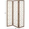imageDeco 79 Wood Geometric Partition Room Divider Screen Hinged Foldable Partition 3 Panel Privacy Screen with Intricately Carved Designs Room Partition 54quot x 1quot x 72quot White