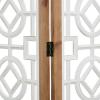 imageDeco 79 Wood Geometric Partition Room Divider Screen Hinged Foldable Partition 3 Panel Privacy Screen with Intricately Carved Designs Room Partition 54quot x 1quot x 72quot White