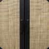 imageDeco 79 Wood Geometric Room Cabinet Geometric Cane Front 1 Shelf and 2 Doors Storage Cabinet Accent Cabinet 36quot x 16quot x 43quot Black