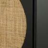 imageDeco 79 Wood Geometric Room Cabinet Geometric Cane Front 1 Shelf and 2 Doors Storage Cabinet Accent Cabinet 36quot x 16quot x 43quot Black