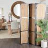 imageDeco 79 Wood Partition Room Divider Screen Hinged Foldable Partition 3 Panel Privacy Screen with Solid Wood Panels Room Partition 48quot x 1quot x 71quot Brown