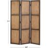 imageDeco 79 Wood Partition Room Divider Screen Hinged Foldable Partition 3 Panel Privacy Screen with Solid Wood Panels Room Partition 48quot x 1quot x 71quot Brown