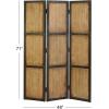 imageDeco 79 Wood Partition Room Divider Screen Hinged Foldable Partition 3 Panel Privacy Screen with Solid Wood Panels Room Partition 48quot x 1quot x 71quot Brown