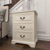 imageDeco 79 Wood Room Cabinet 3 Drawer Storage Cabinet Accent Cabinet 17quot x 14quot x 25quot Cream