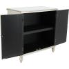 imageDeco 79 Wood Scroll Room Cabinet Intricately Carved 1 Shelf and 2 Doors Storage Cabinet with Mirrored Front Accent Cabinet 31quot x 15quot x 30quot ChampagneChampagne