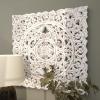imageDeco 79 Wooden Floral Handmade Home Wall Decor Intricately Carved Wall Sculpture with Mandala Design Wall Art 36quot x 2quot x 36quot White